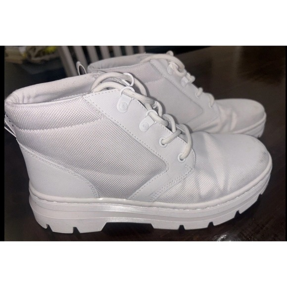 Dr. Martens Shoes - Dr. Martens Doc Marten Combs Women White Canvas High Top Combat Boots Sz 8